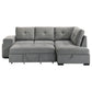 Roanne Fabric Upholstered Sleeper Sectional Sofa Grey