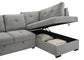 Roanne Fabric Upholstered Sleeper Sectional Sofa Grey