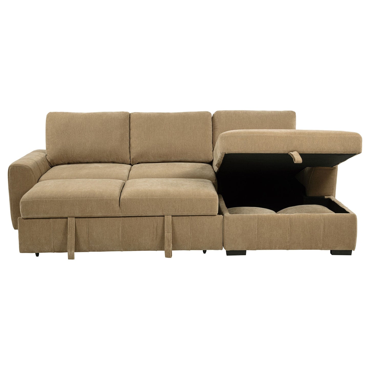 Pastrana Upholstered Sleeper Sectional Sofa RAF Chaise Camel