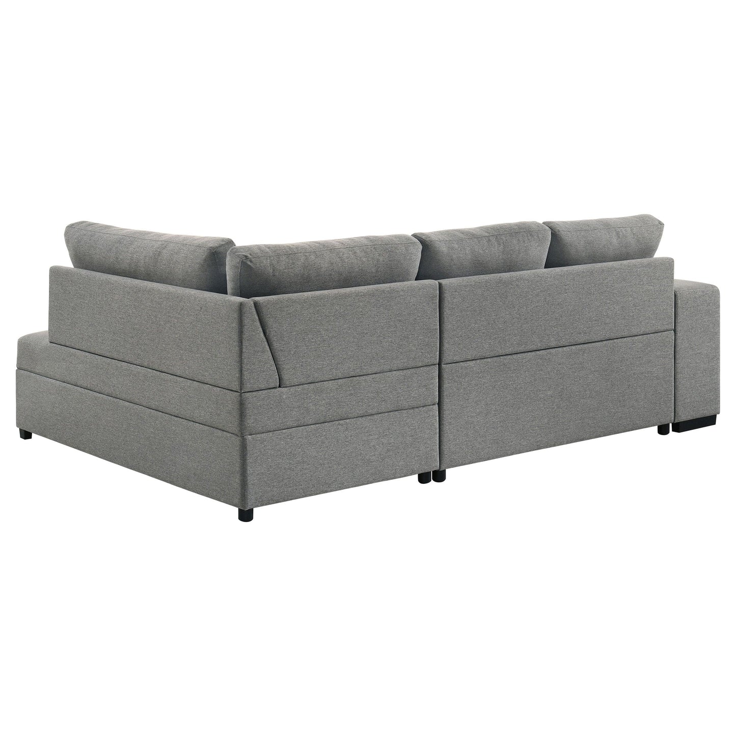 Roanne Fabric Upholstered Sleeper Sectional Sofa Grey