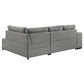 Roanne Fabric Upholstered Sleeper Sectional Sofa Grey