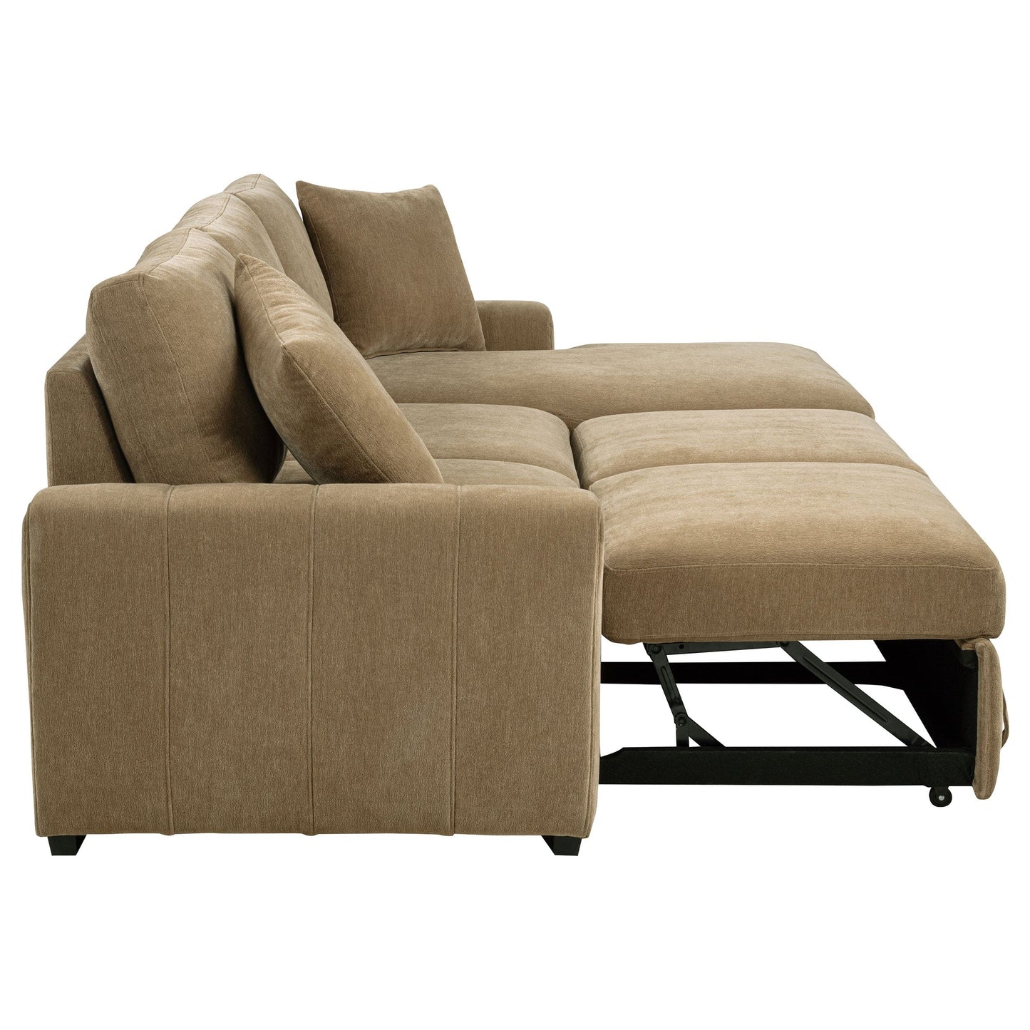 Pastrana Upholstered Sleeper Sectional Sofa RAF Chaise Camel