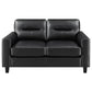 Scotland 3-piece Faux Leather Upholstered Sofa Set Black