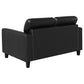 Scotland Faux Leather Upholstered Track Arm Loveseat Black