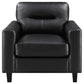 Scotland 3-piece Faux Leather Upholstered Sofa Set Black