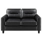 Scotland Faux Leather Upholstered Track Arm Loveseat Black