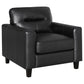 Scotland 3-piece Faux Leather Upholstered Sofa Set Black