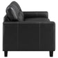 Scotland Faux Leather Upholstered Track Arm Loveseat Black