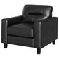 Scotland Faux Leather Upholstered Track Arm Chair Black