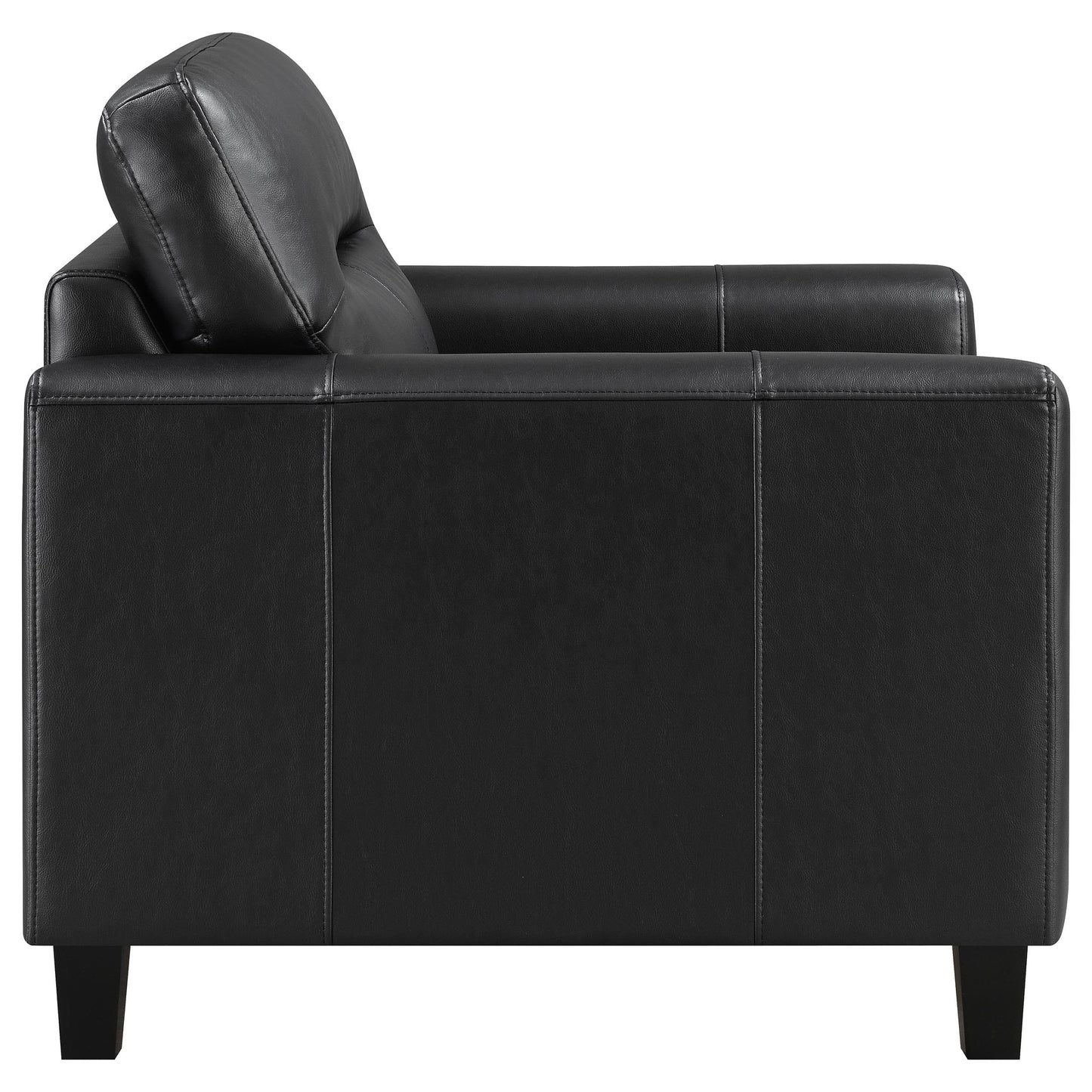 Scotland Faux Leather Upholstered Track Arm Chair Black