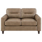 Scotland 2-piece Faux Leather Upholstered Sofa Set Brown