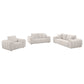 Burnett 3-piece Chenille Upholstered Sofa Set Ivory