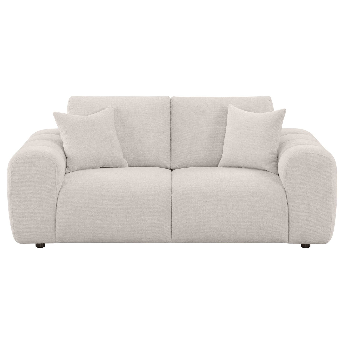 Burnett Chenille Upholstered Wide Arm Loveseat Ivory