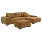 Octavia Fabric Upholstered Rectangular Ottoman Amber