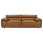 Buxton Top Grain Leather Upholstered Sofa Orange