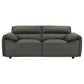 Buxton Top Grain Leather Upholstered Loveseat Graphite