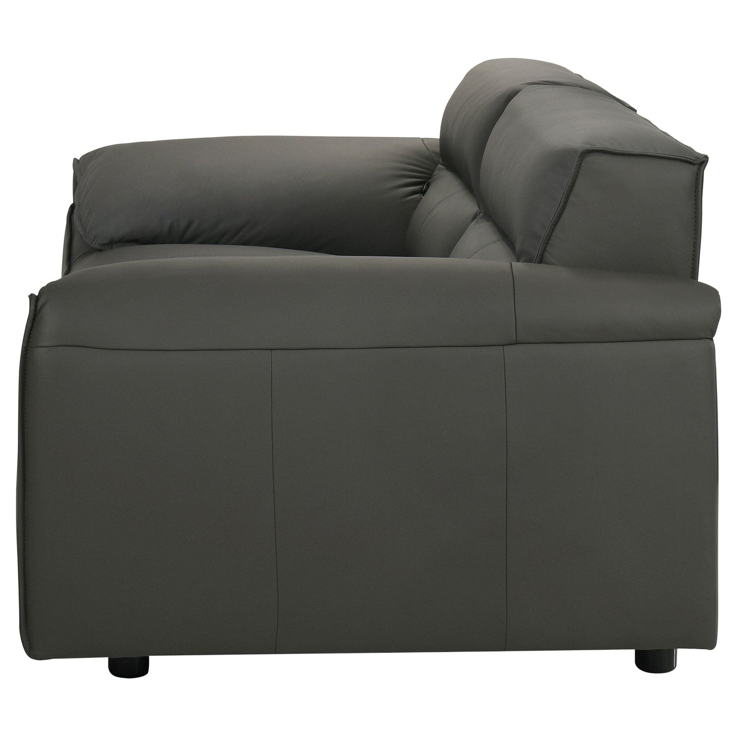 Buxton Top Grain Leather Upholstered Loveseat Graphite