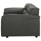 Buxton Top Grain Leather Upholstered Loveseat Graphite