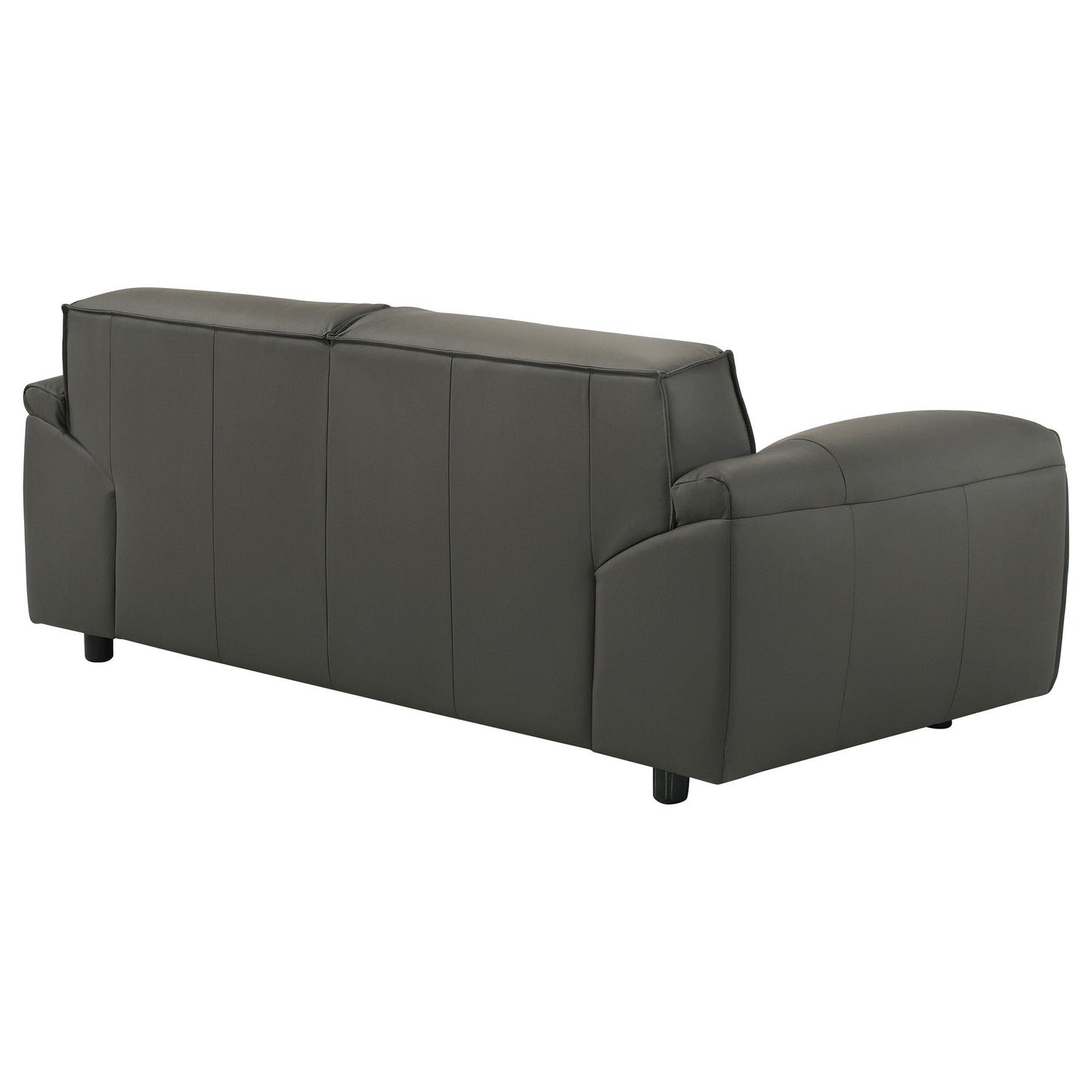 Buxton Top Grain Leather Upholstered Loveseat Graphite