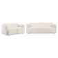 Dorset 2-piece Upholstered Round Track Arm Sofa Set White
