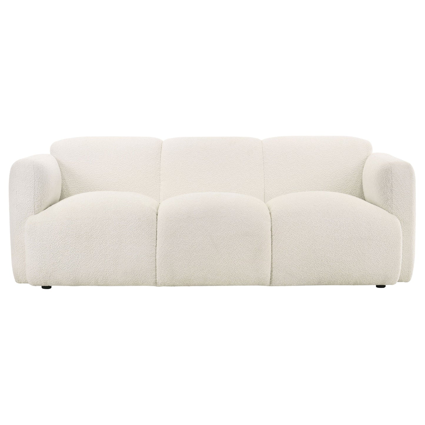 Dorset 3-piece Upholstered Round Track Arm Sofa Set White