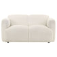 Dorset Fabric Upholstered Round Track Arm Loveseat White