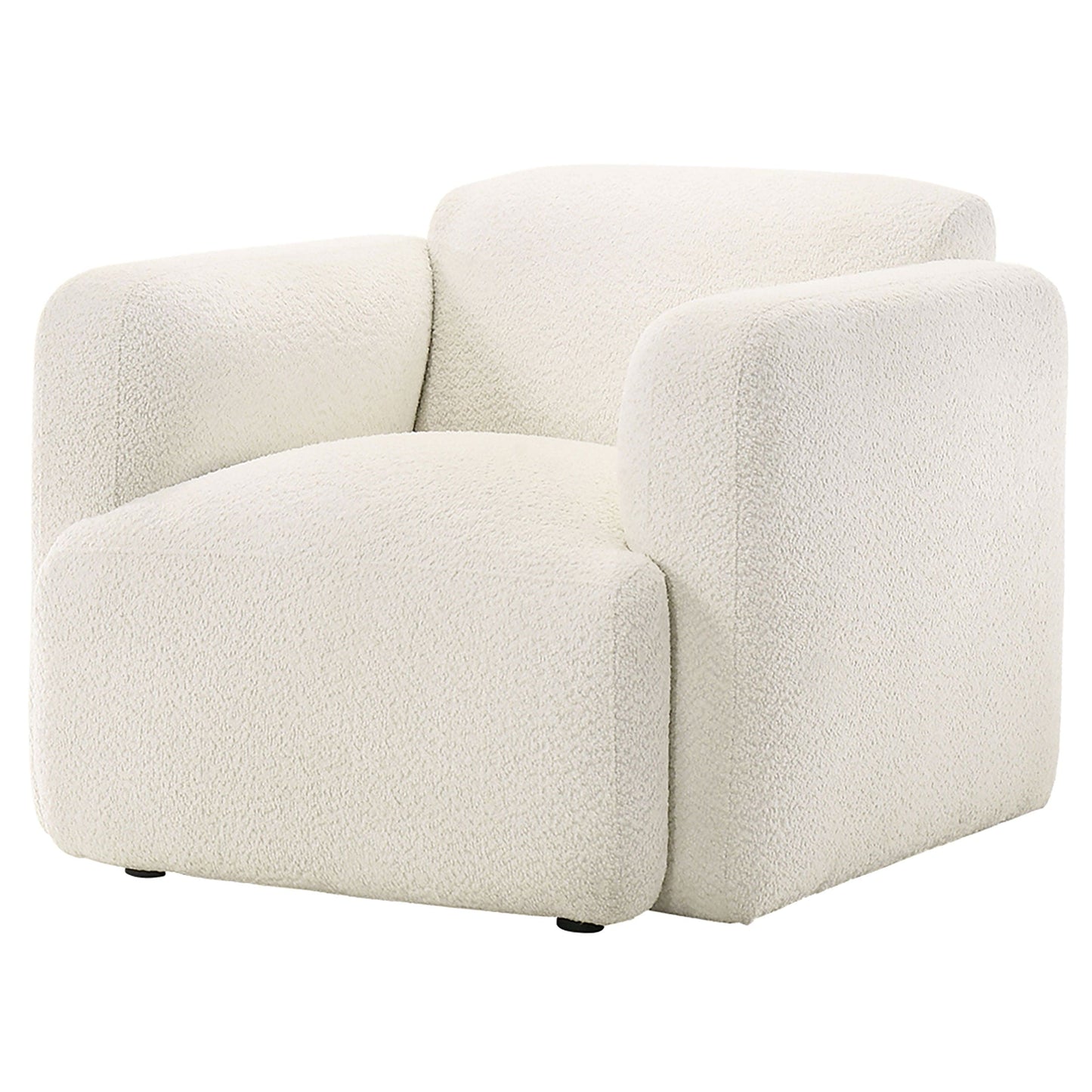 Dorset Fabric Upholstered Round Track Arm Accent Chair White