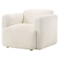 Dorset Fabric Upholstered Round Track Arm Accent Chair White
