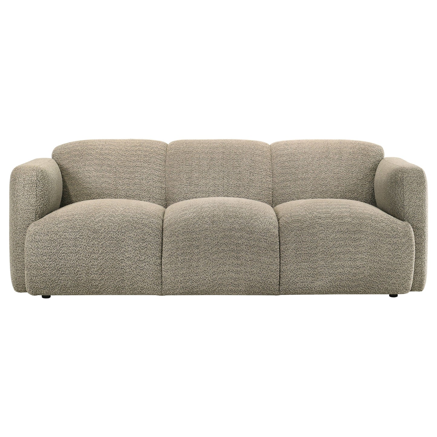 Dorset 2-piece Upholstered Round Track Arm Sofa Set Brown