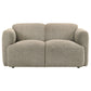 Dorset 2-piece Upholstered Round Track Arm Sofa Set Brown