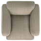 Dorset Fabric Upholstered Round Track Arm Accent Chair Brown