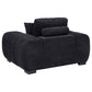 Octavia Fabric Upholstered Track Arm Accent Chair Black