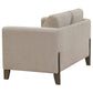 Islington Fabric Upholstered Panel Arm Loveseat Taupe