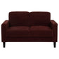 Ruth Fabric Upholstered Track Arm Loveseat Rust Red