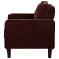 Ruth Fabric Upholstered Track Arm Accent Chair Rust Red