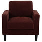 Ruth Fabric Upholstered Track Arm Accent Chair Rust Red