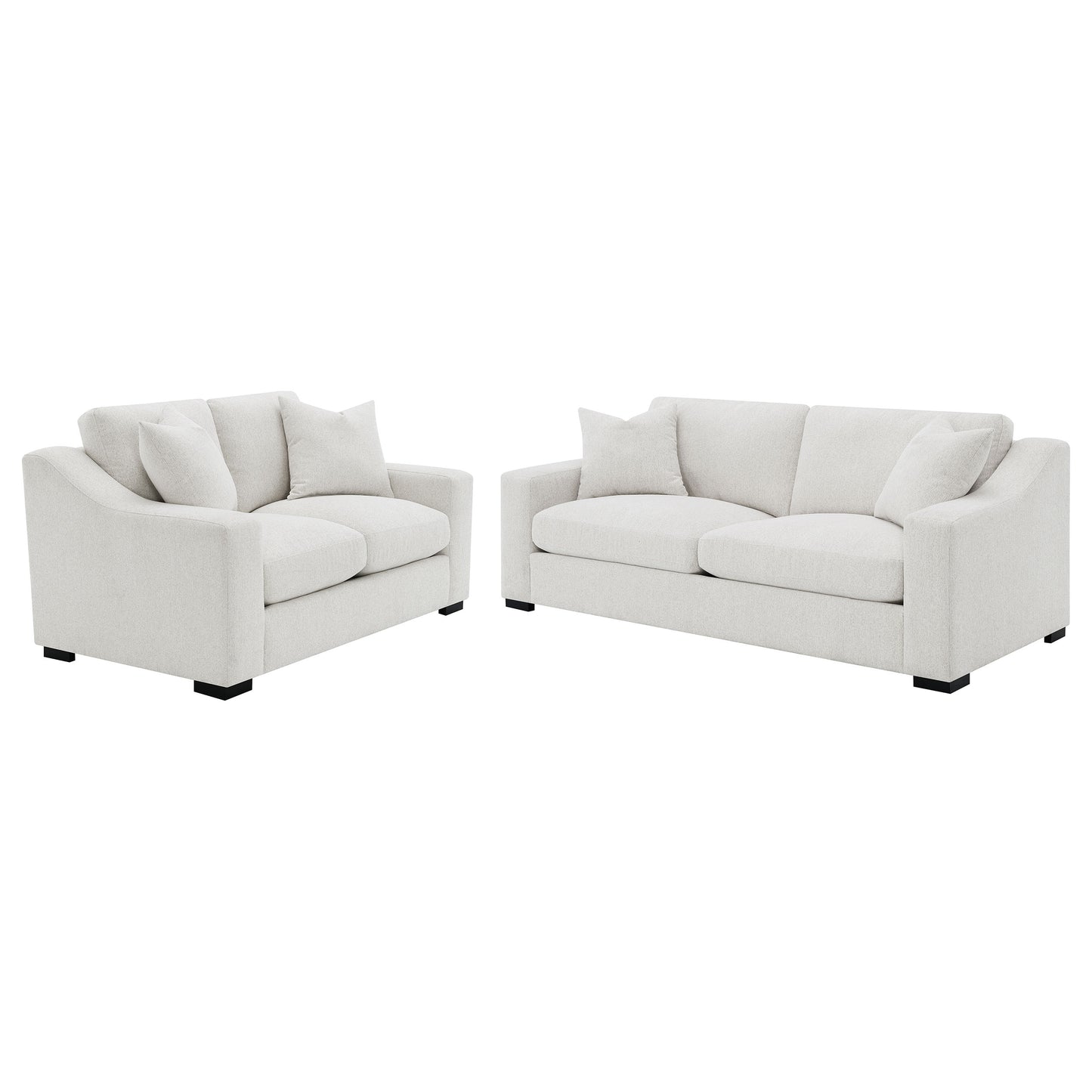 Ashlyn 2-piece Upholstered Track Arm Sofa Set Sand
