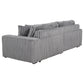 Jacana Corduroy Upholstered Dual Power Chaise Sofa Grey