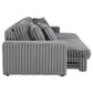 Jacana Corduroy Upholstered Dual Power Chaise Sofa Grey