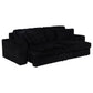 Jacana Corduroy Upholstered Dual Power Chaise Sofa Black