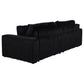 Jacana Corduroy Upholstered Dual Power Chaise Sofa Black