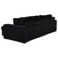 Jacana Corduroy Upholstered Dual Power Chaise Sofa Black