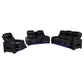Zuma 3-piece Faux Leather Dual Power LED Sofa Set Black