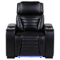 Zuma Faux Leather Upholstered Dual Power LED Recliner Black