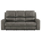 Brickston Triple Power Reclining Sofa Charcoal