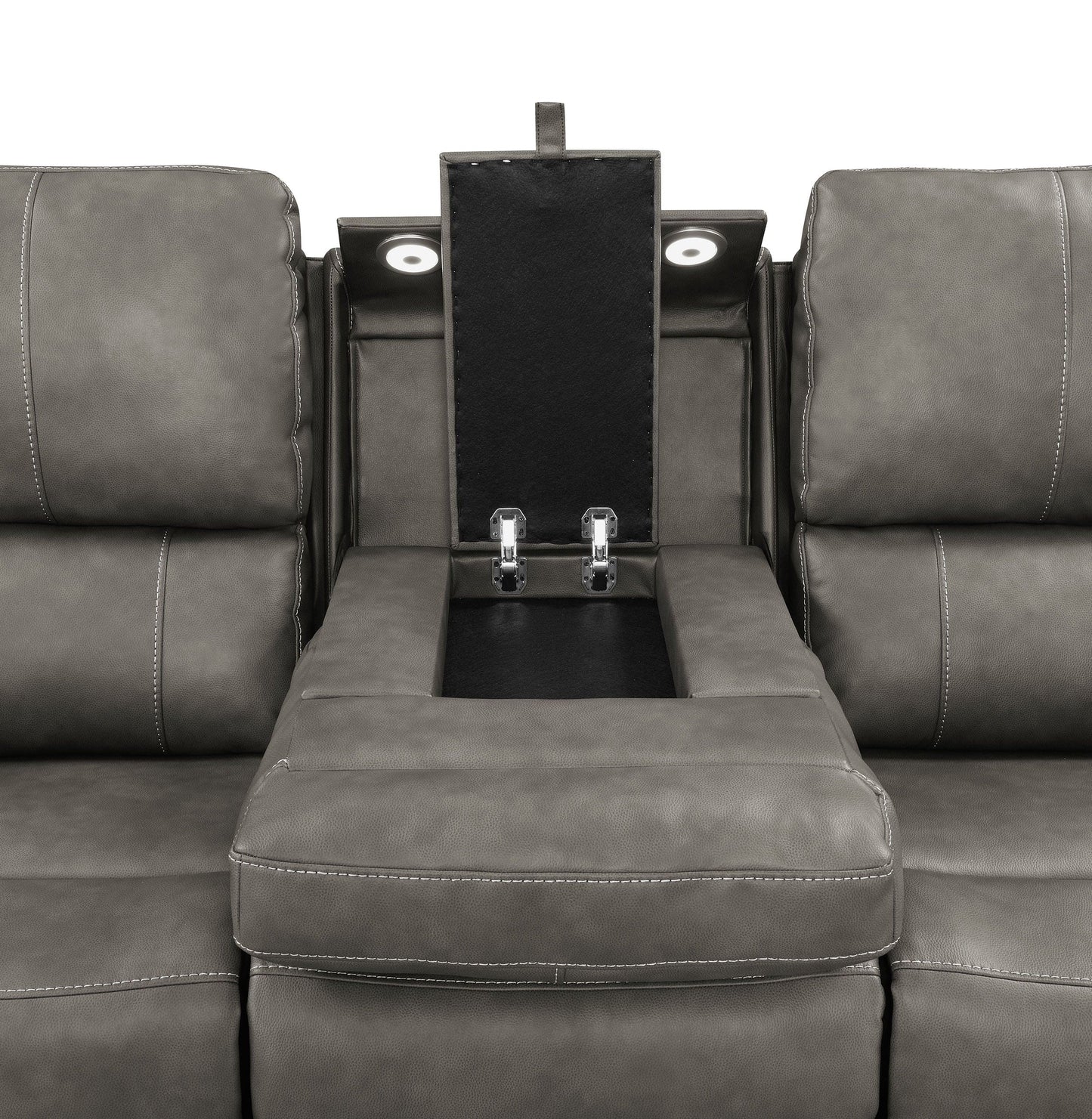 Brickston Triple Power Reclining Sofa Charcoal