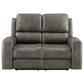 Brickston Triple Power Reclining Loveseat Charcoal
