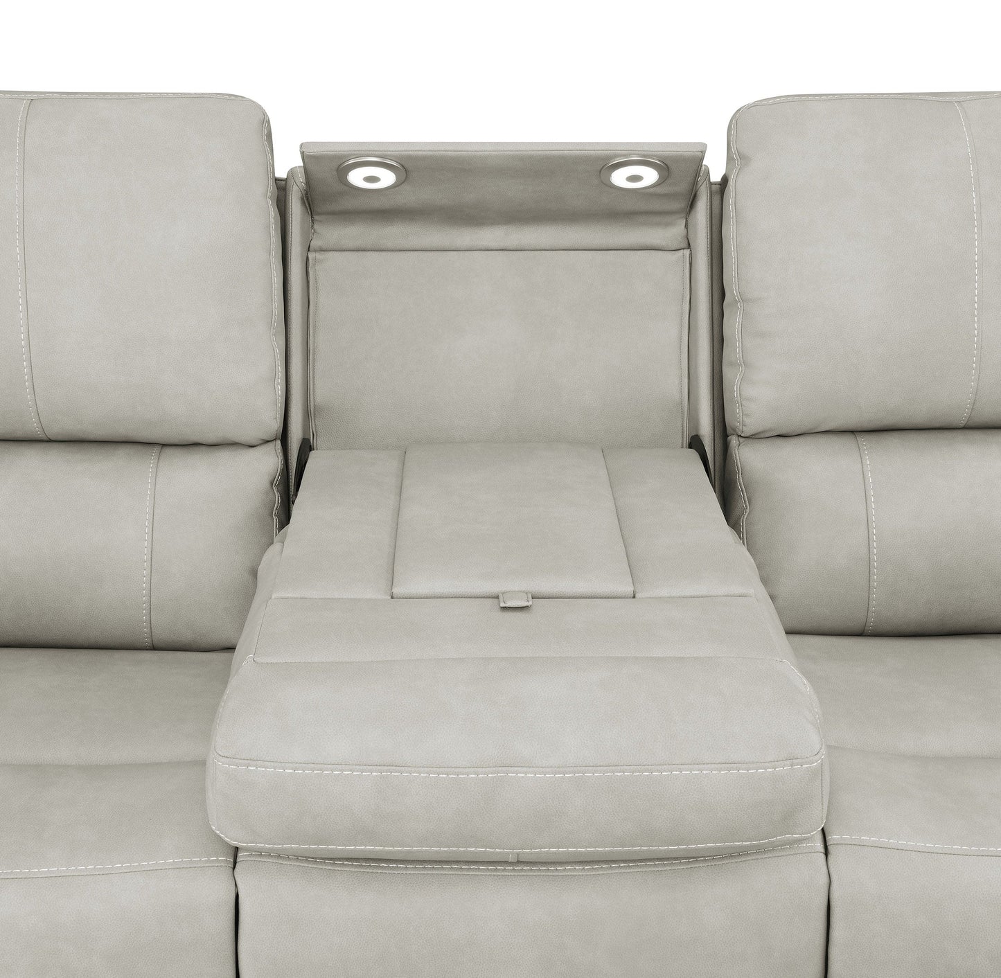 Brickston Triple Power Reclining Sofa Grey