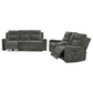 Kennett 3-piece Chenille Power Reclining Sofa Set Dark Grey