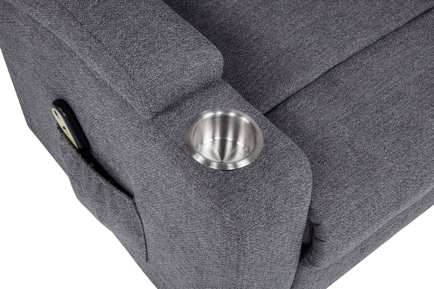 Louie Chenille Upholstered Power Lift Massage Chair Grey